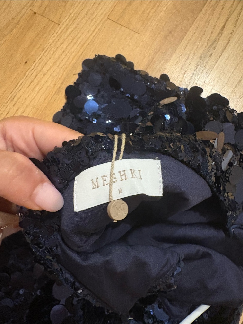 NWT Meshki Romilly Sequin Mini dress in Midnight - Picture 4 of 4